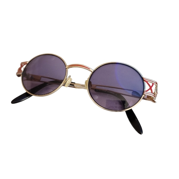 PALOMA PICASSO x VINTAGE 8410 290 Gold rim glasses 90s round sunglasses - Picture 7 of 16